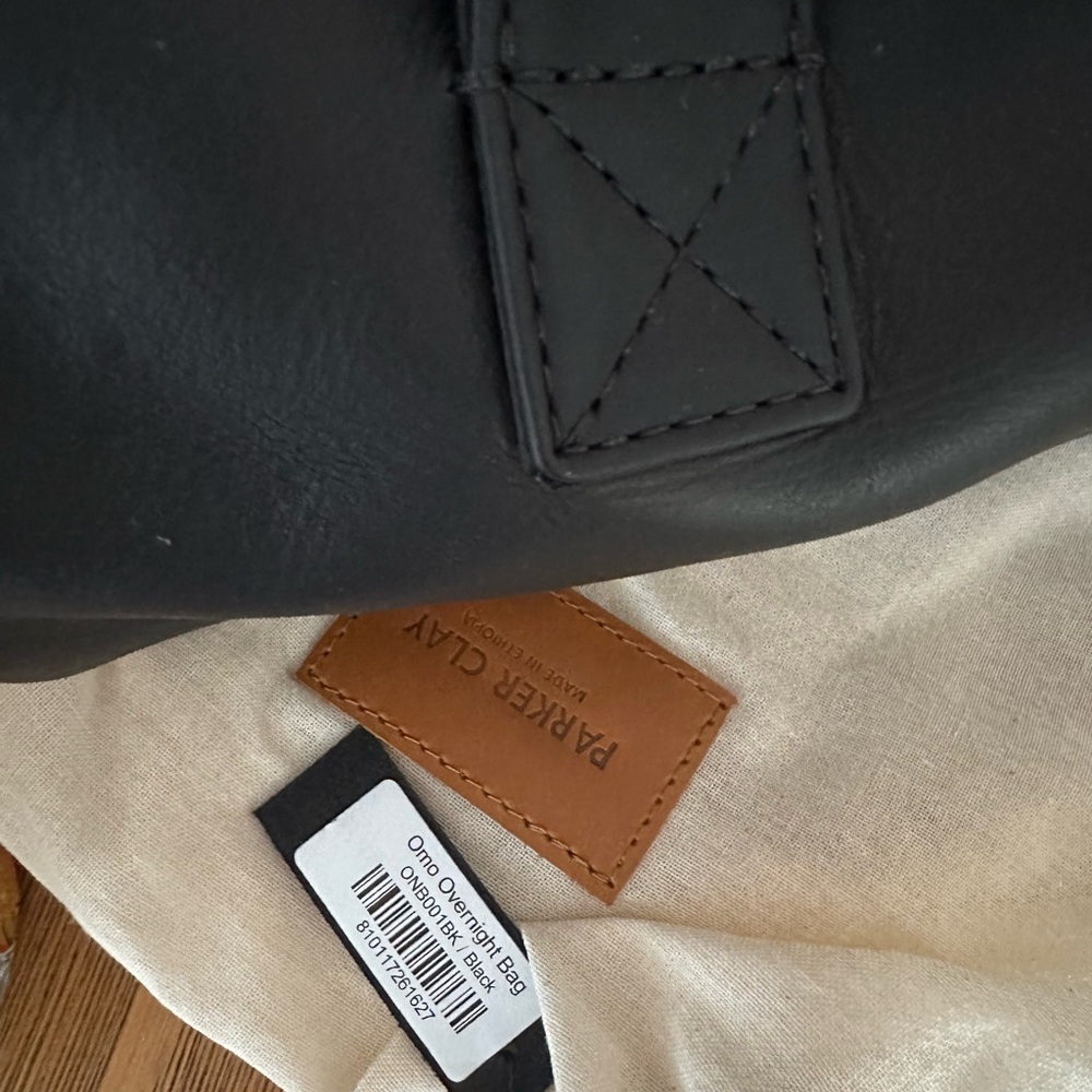 Black Leather Duffel Bag - Picture 2 of 3